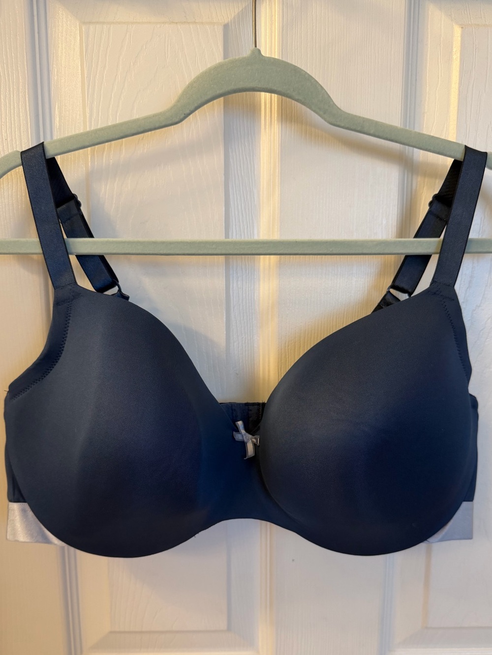 Cacique Totally Smooth Lightly Lined Full Coverage Bra-Blue Sz 42DD